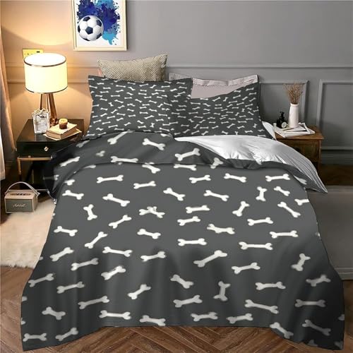 Housse de couette modèle osseux imprimé en 3D parure de lit 140x200