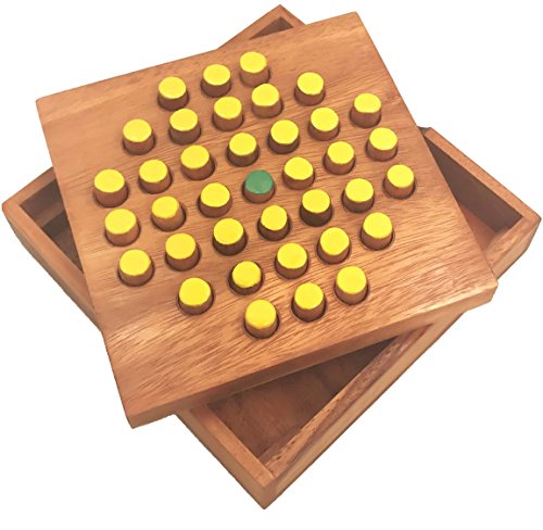 Solitaire Hexagon 37 Pegs juego de madera