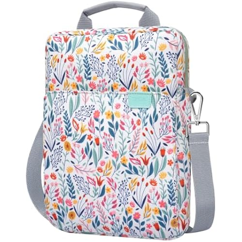 TiMOVO 9-11" Tablet Sleeve Bag Carrying Case with Strap, Flowers