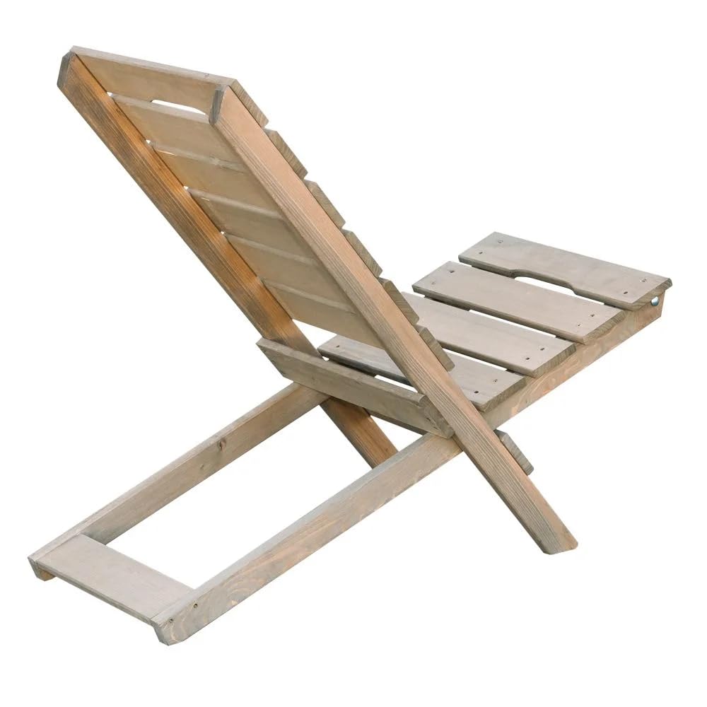 ITA Set di 2 sedie da giardino pieghevoli grigie in legno - Sedie in legno per giardino, balcone, terrazza - Salvaspazio, pieghevole, resistente alle intemperie, legno naturale, compatte, Made in EU