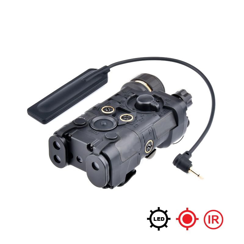 Plastic L3-NG Box Aiming Laser Sights(with Red Laser + IR Laser + LED Whitelight Flashlight),& Modular Remote Wire Control Pressure Switch Combo,Black