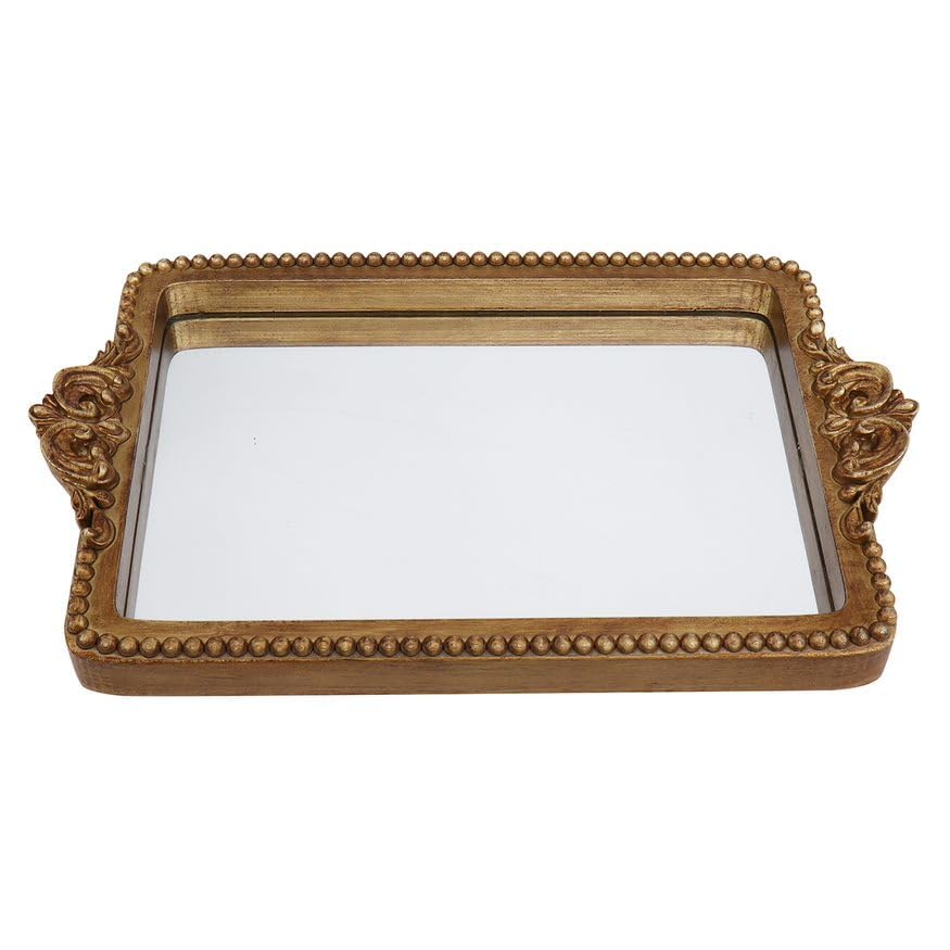 Amazon.com: Hanna Roberts Vintage Gold Tray with Mirror Glass Base