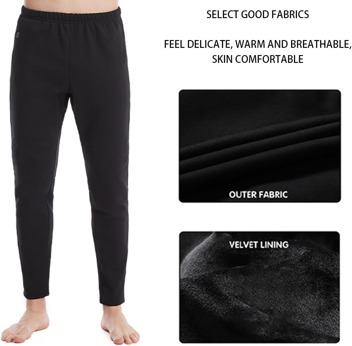 Ropa Interior calefactable con 12 Zonas, Tres velocidades y Ajuste de Temperatura. Pantalones calefactables eléctricos for Senderismo al Aire Libre.(WomenBlack,M)