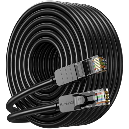 JARNHNG Cat 6 Ethernet Cable 50 ft, Indoor/Outdoor High Speed 10Gbps Internet Cable, Black RJ45 LAN Patch Cables, Ethernet Cord Suitable for Games, Computers, Televisions, Routers, Printers