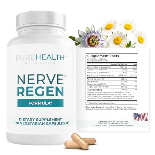 Nerve Regen Formula for Nerve Pain Relief - Nerve Renew for Neuropathy Pain Relief with Alpha Lipoic Acid, Vitamin B1 B6 B12 & Passion Flower Extract - Nerve Regeneration Ala Supplement, 30-Day Supply