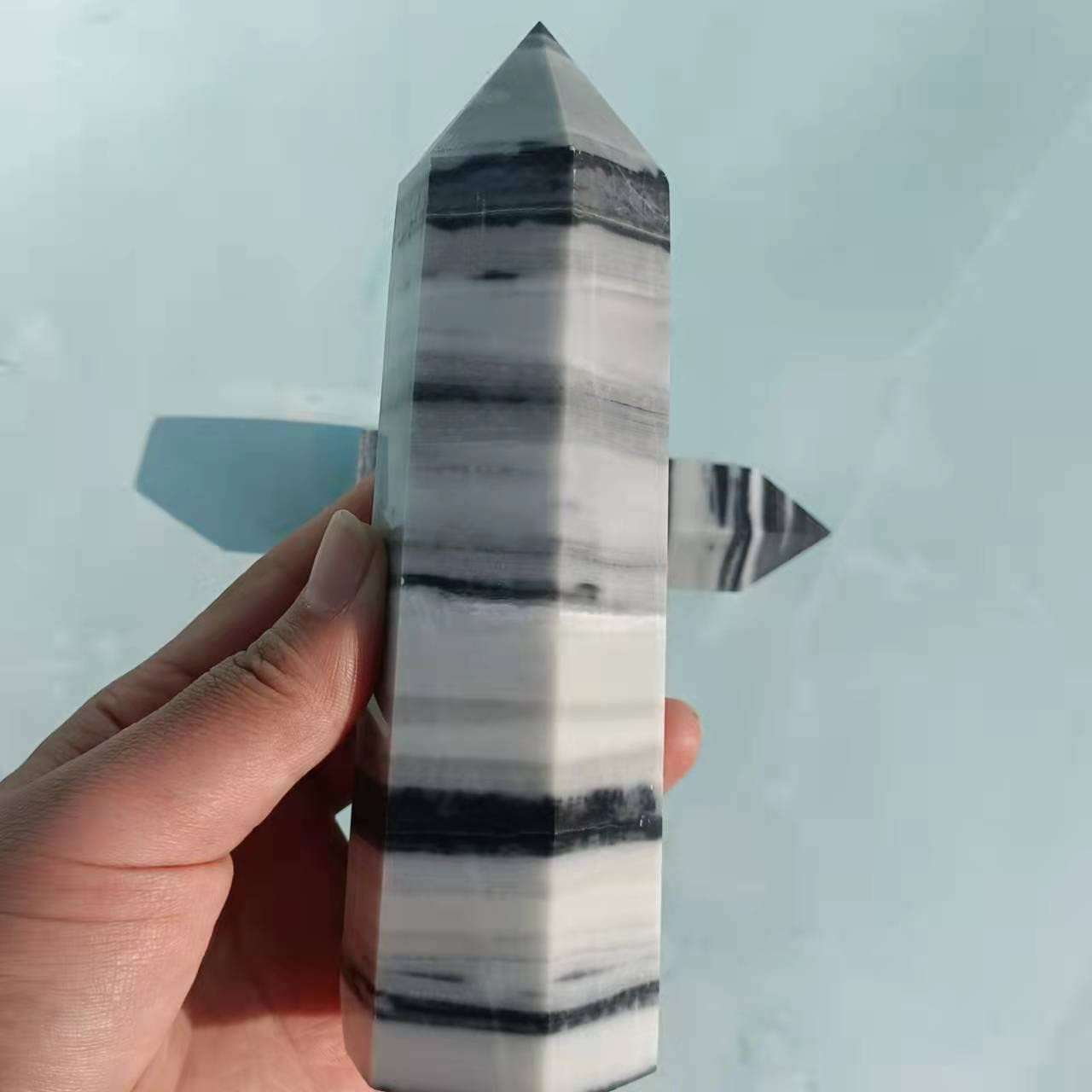 Natürlicher Stein-Tai-Chi-Stein-Turm, Kristall, dekorative Bar, Familie, Wohnzimmer, Büro, Zubehör, NaturalReiki-Dekoration, Raumdekoration ERTEYIN (Size : 450-500g)