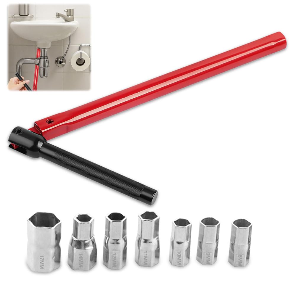 XPJBKC Tap Spanner, Tap Installation Tool with 7 Pcs 8-17mm Nut Kit