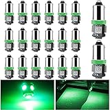 EverBrightt 20-Pack Green BA9S 5050 5SMD Led Car Door Lamp Side Maker Light Bulbs DC 12V