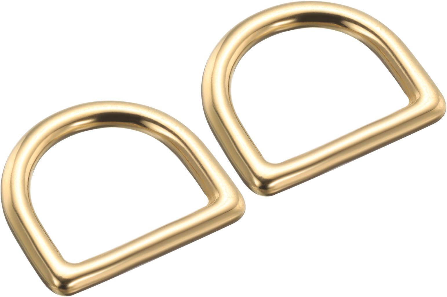 PATIKIL D Shape Buckle, Brass Purse Ring D Ring Sewing Keychains Belts Accessories for DIY Leather Crafts, Dog Leashes