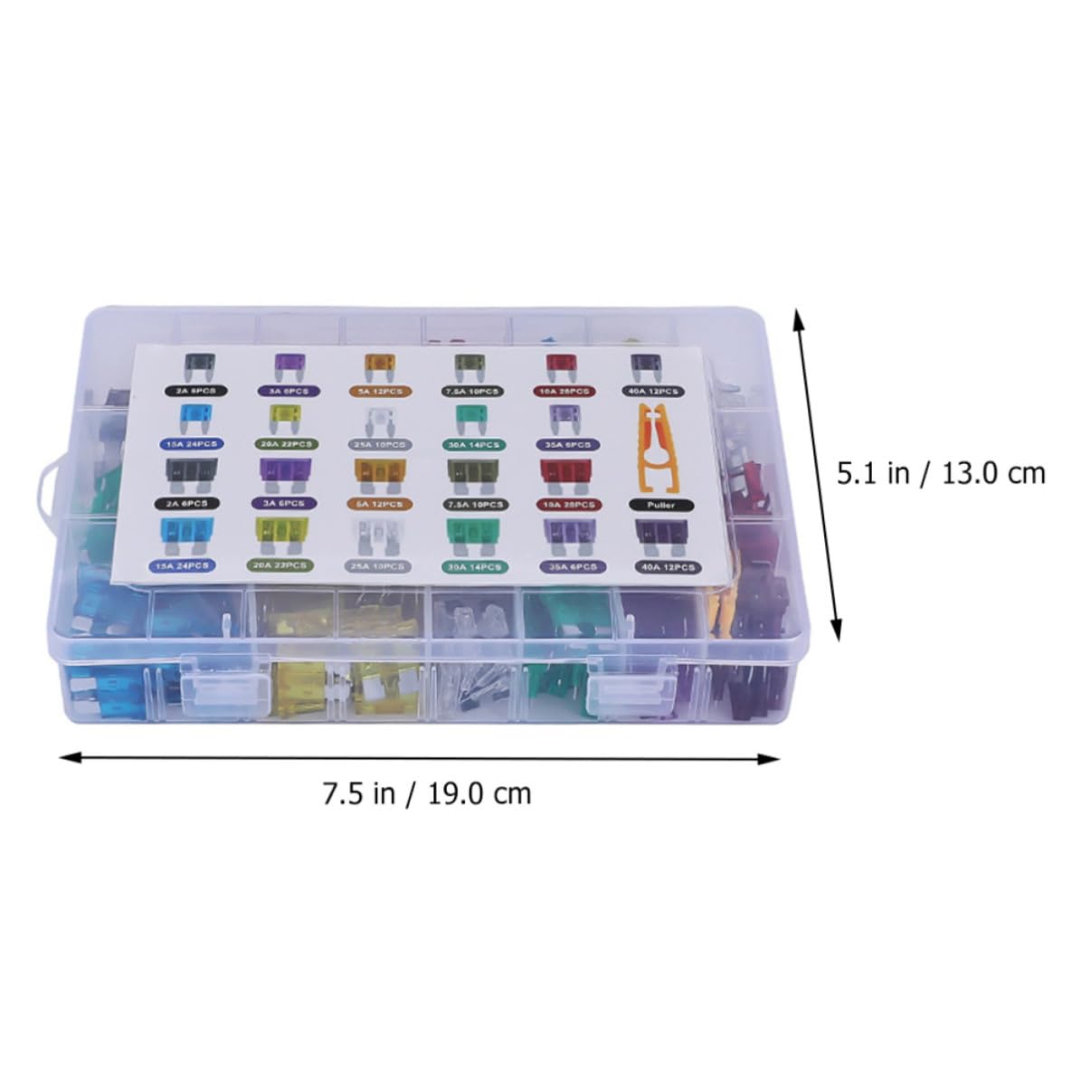 300pcs Zinc Alloy Automotive Low Profile Blade Fuse Kit with Puller Tool Mixed Replacement for Cars Trucks Rvs Motorcycles Vehicle Electrical Protection