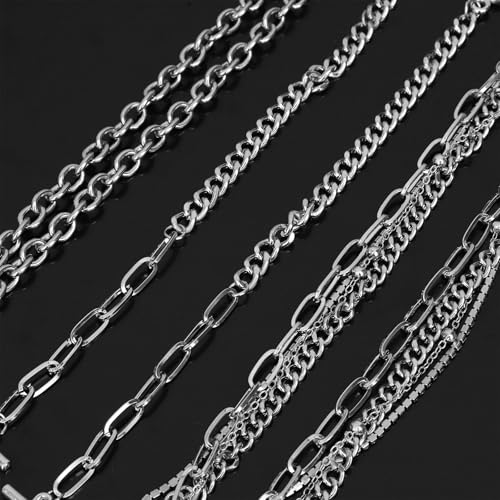 Image of NEWITIN 66 Pcs Silver Jewelry Set for Women Fashion Costume Y2K Jewelry Set
