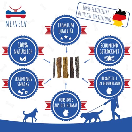 MERVELA Rinderpansen für Hunde | 1.000 Gramm | Qualität aus Deutschland | 100% natürliche Kauartikel | getrockneter Kausnack ohne Zusatzstoffe