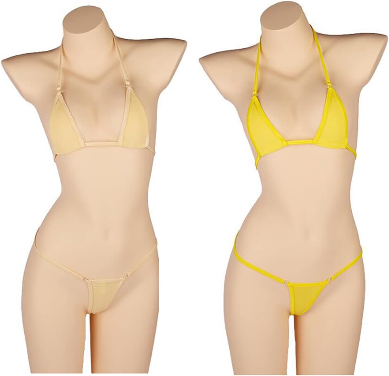 [LIKENNY] マイクロビキニ 2点セット セクシー コスプレ 極小 極薄 水着風 露出 水着 紐パン ホルタ...