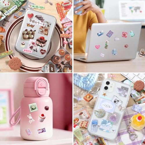 Image of ZURATO 30 Sheet Japanese Comic Style Sticker Book for Journaling, Kawaii Manga Scrapbook Stickers for DIY Crafts, Planner, Diary, Bullet Journal & Decoration (Pink 650+ Sticker)