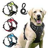 Juego de Correa y Arnés para Perro Oxford Reflectante Ajustable de Alta Resistencia, Juego de arnés para Perro sin tirones para Perros
