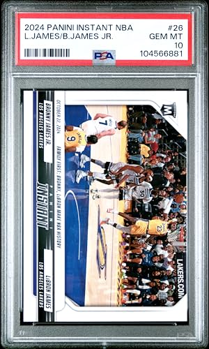 Graded 2024 Panini Instant NBA Bronny James/LeBron James #26 Basketball Card PSA 10 Gem Mint
