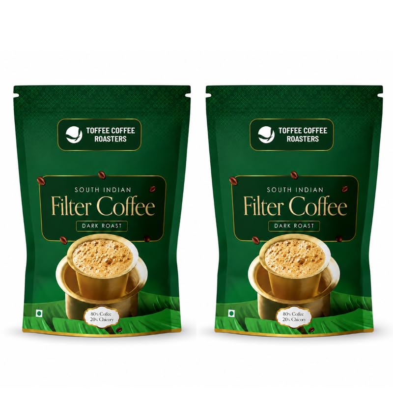 Image of Toffee Coffee Roasters | South Indian Filter Coffee 80:20 | 200g x 2 (400g) Filter Coffee | Traditional Dark Roast Signature Filter Coffee