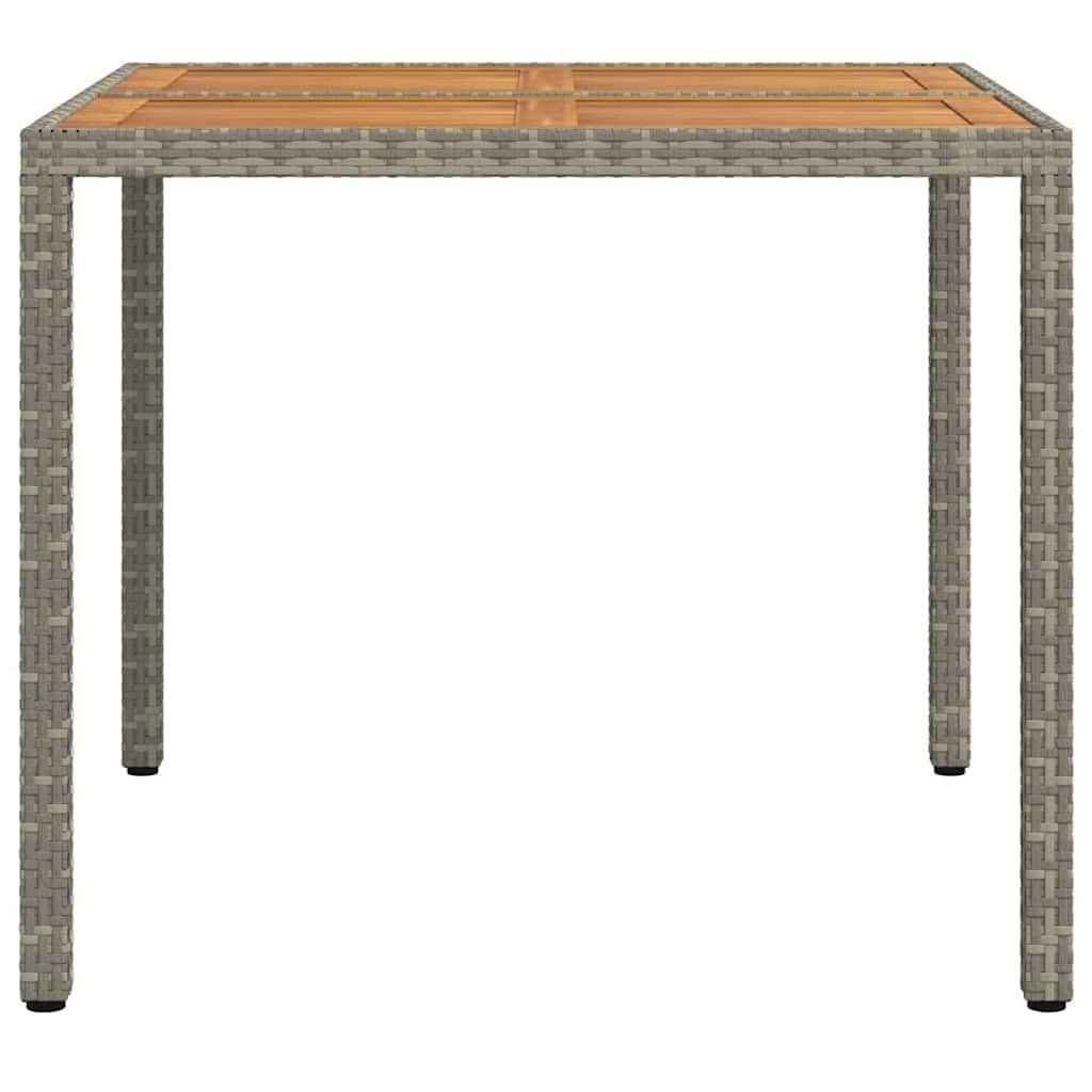 Mesa de jardín de polirratán, 90 x 90 x 75 cm, estable, resistente a la intemperie, fácil de limpiar, extensible, para jardín, terraza, balcón, exterior, salón