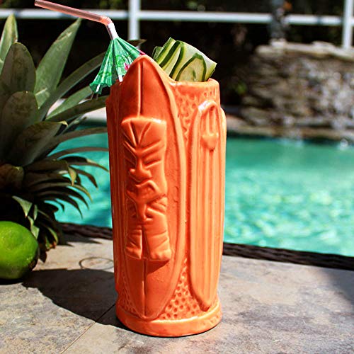 Mug Tiki estilo Surf color Naranja 16 oz miniatura 2