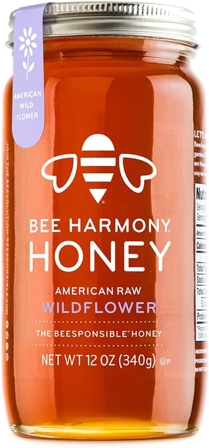 Bee Harmony American Raw Wildflower Honey, 12 OZ