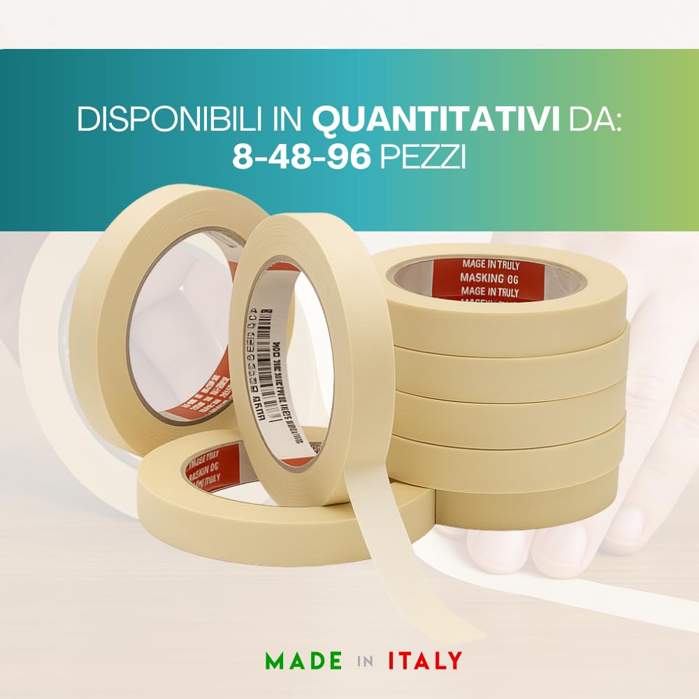 VIRSUS nastri in carta gommata adesiva 19 x 50, carta adesiva per mascheratura varie quantità (96)