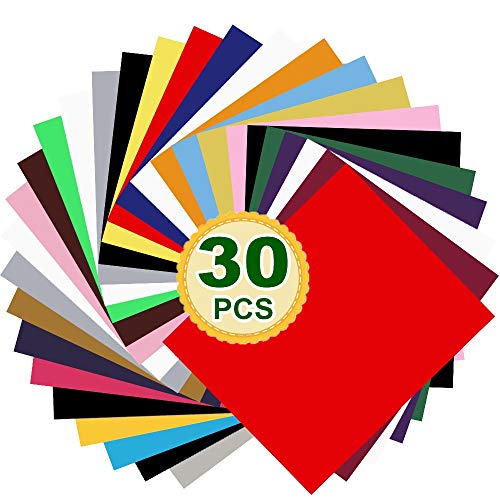 STUs HTV PU Heat Transfer Vinyl Bundle - 30 Pack Assorted Colors 12