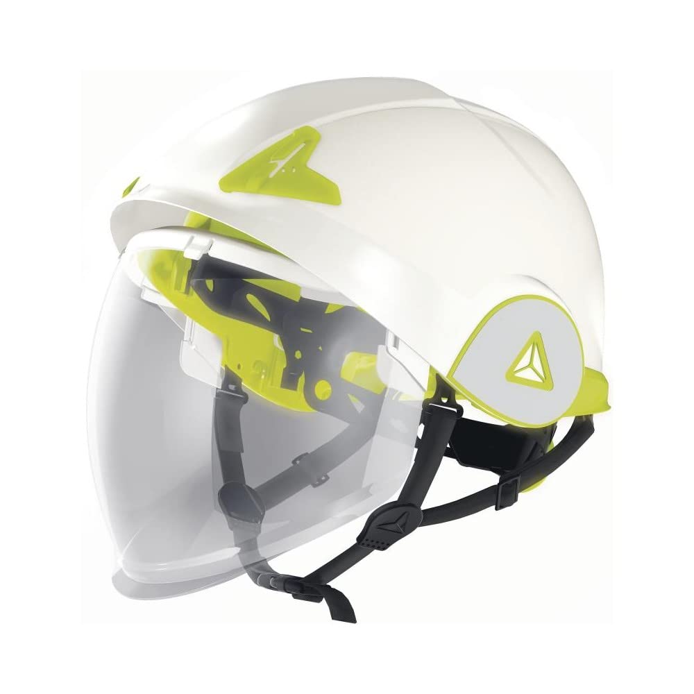 Casque de Chantier Type Casque Design Dynamique Sportif ABS visière rétractable tête 53-​64cm Rotor diélectrique Deltaplus ONYX2 - Unica, Blanc