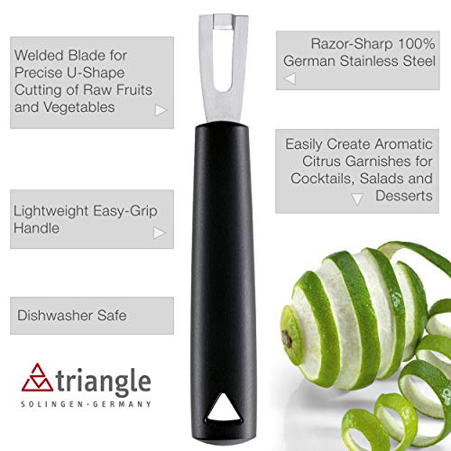 Triangle Channel Knife - Rectangular Stainless Steel Blade - Fruit & Vegetable Carving Tool For Garnishing - Dishwasher Safe - Made In Germany #TOP5