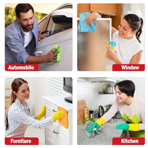 AIDEA Microfibre Cloth 24 Pack-Premium All-Purpose Cleaning Cloths for Cars-Soft & Absorbent Lint Free Streak Free Wash Cloth for House, Kitchen, Windows,30X40CM