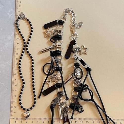 Alloy Necklace, Cool Zipper Neckchain Fringe Chain Hip Hop Collarbone Chains Unisex Jewelry2