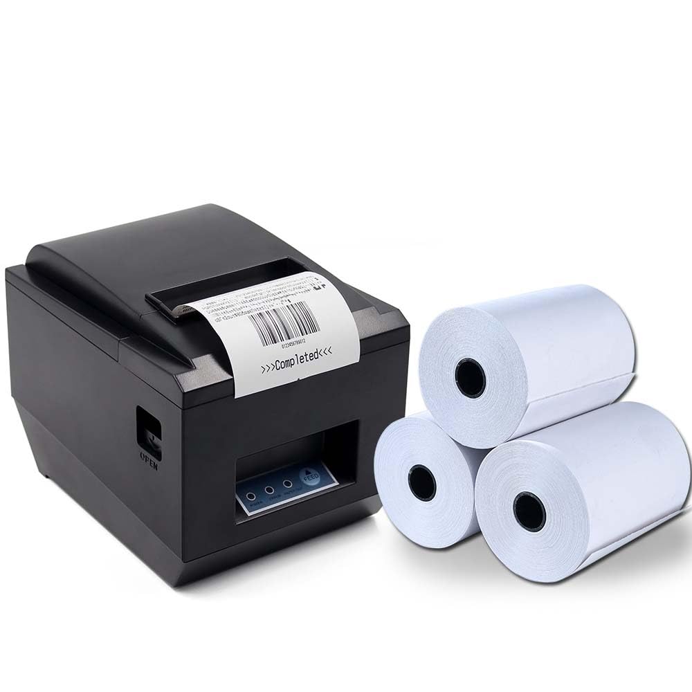 (20 Rolls) 80 x 60 mm Till Rolls BPA Free Thermal Receipt Paper Rolls for PDQ Credit Card Machines, POS, Cash Register Great for Small Business Premium Quality White