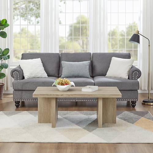 Roundhill Furniture Mchome 3-Piece Coffee Table Set, Coffee Table and Two End Tables, Oak Finish by Roundhill Furniture - Used condition - Image 2
