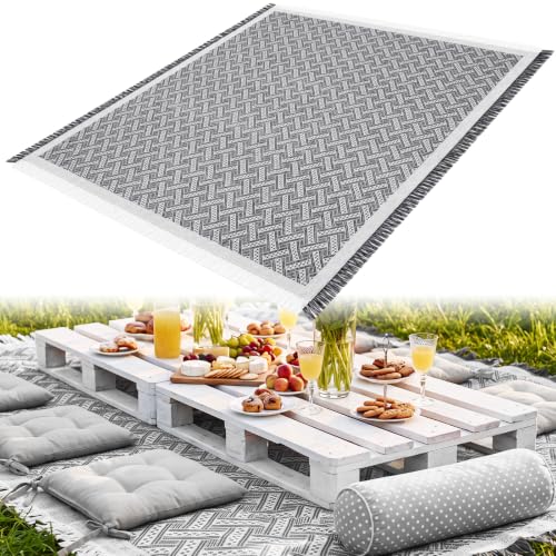 Chicplaid 1 Pack White Gray Extra Large Picnic...