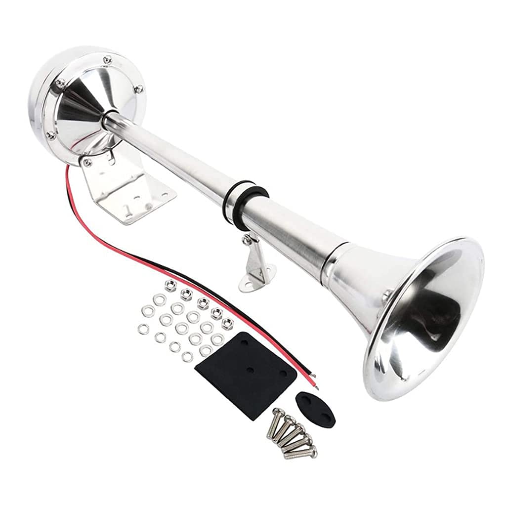 zalati Marine Single Air Horn 125dB Edelstahl Super Laute Trompete für Marine LKW RV Anhänger SUV Zug