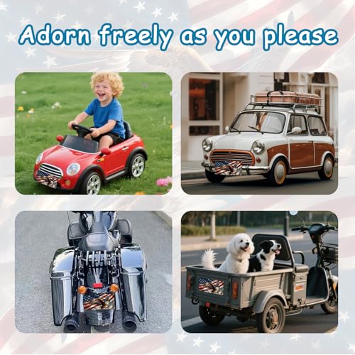 image for MCIAONE Front License Plate Cover - License Plate with American Flag &