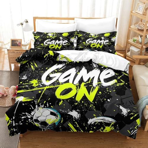 Housse de couette football impression 3D premium - 3