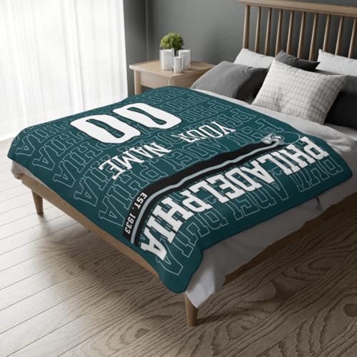Image of ANTKING Philadelphia Throw Blanket for Men Women Boy Custom Name and Number Gifts