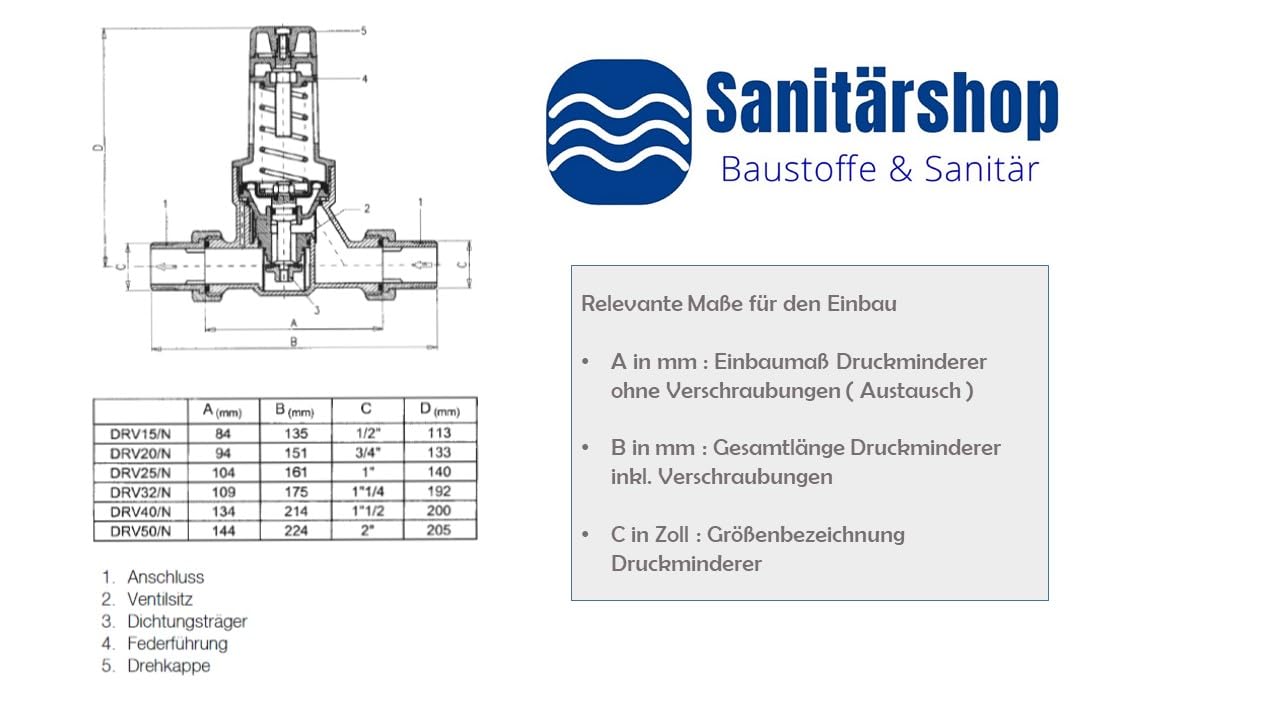 zbs24 Druckminderer für Wasser DN20-3/4 Zoll delphisXpert DRV mit Anschlussverschraubungen Aussengewinde - Handwerkerqualität DVGW geprüft - inkl. Manometer 0-10 bar