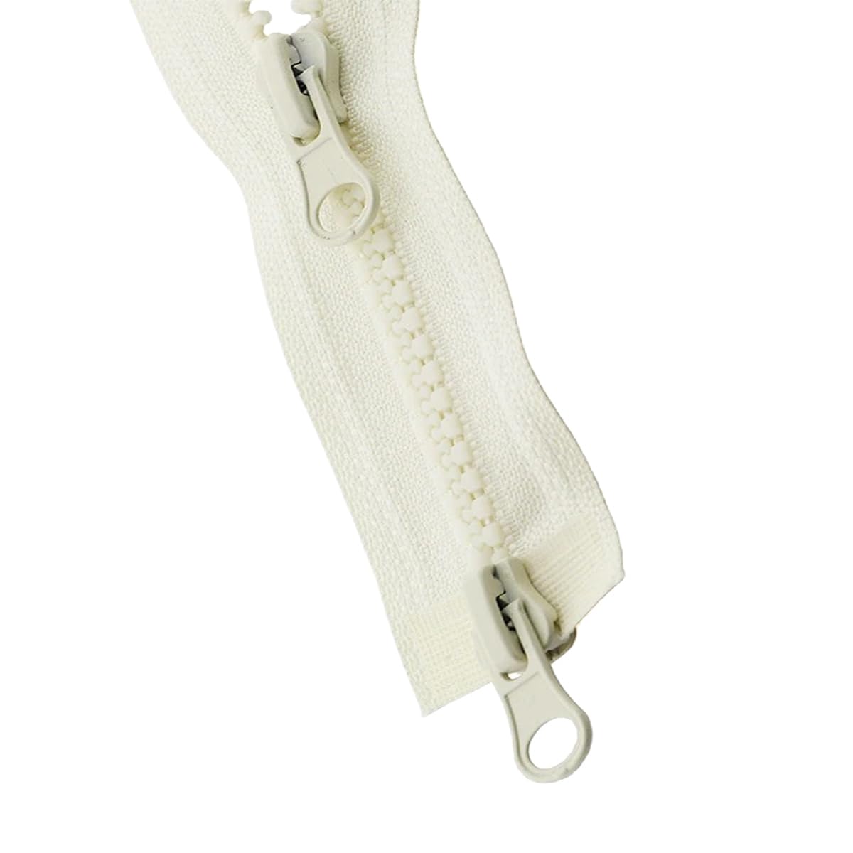 Cozylkx Double Slider Zippers #5 150cm Two-Way Open End Zips Long Resin Zippers for Sewing Crafts Garment Accessories (Beige)