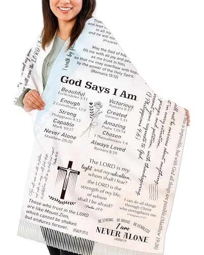Bozidol Prayer Shawls and Wraps for Women I am a child of God Inspirational Scripture Bible Verse Blanket Scarf Christian Gifts for Women Faith Based Birthday Christmas Mothers Day