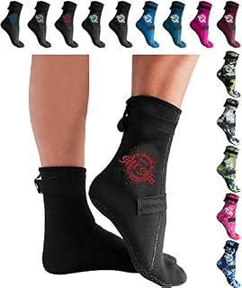 BPS 'Soft Skin' 3mm Neoprene Water Fin Socks w/Grip for Kids and Adults