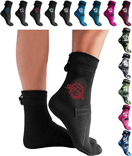 BPS 'Soft Skin' 3mm Neoprene Water Fin Socks w/Grip for Kids and Adults
