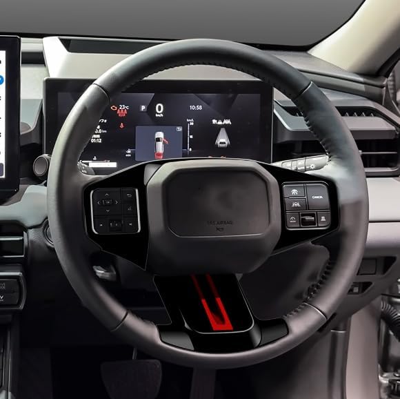 Steering Wheel Switch Cover Trims for Toyota RAV4 2026 Car Accessories ABS (Carbon Fiber and Red)