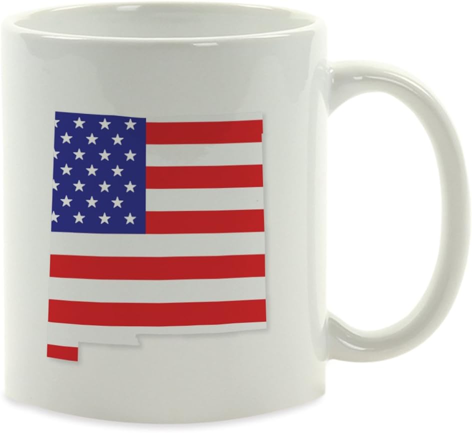 Andaz Press 11oz. US State Coffee Mug Gift, United States Country Flag, New Mexico, 1-Pack, Presidential Election Veterans Day Fourth of July Party Decorations Birthday Christmas Gift Ideas