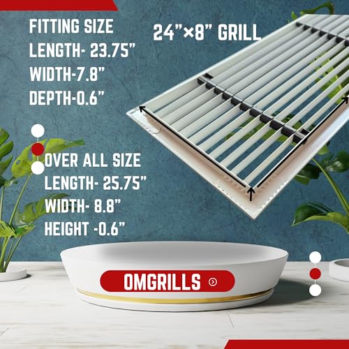 Image of Premium Central air Conditioning Grille- Linear Bar Grilles - Aluminium Powder Coated Grill, Ventilation Grill, Home Grill, ac Jali, Grill for Wall, Sidewall and Ceiling (24 inch * 8 inch)