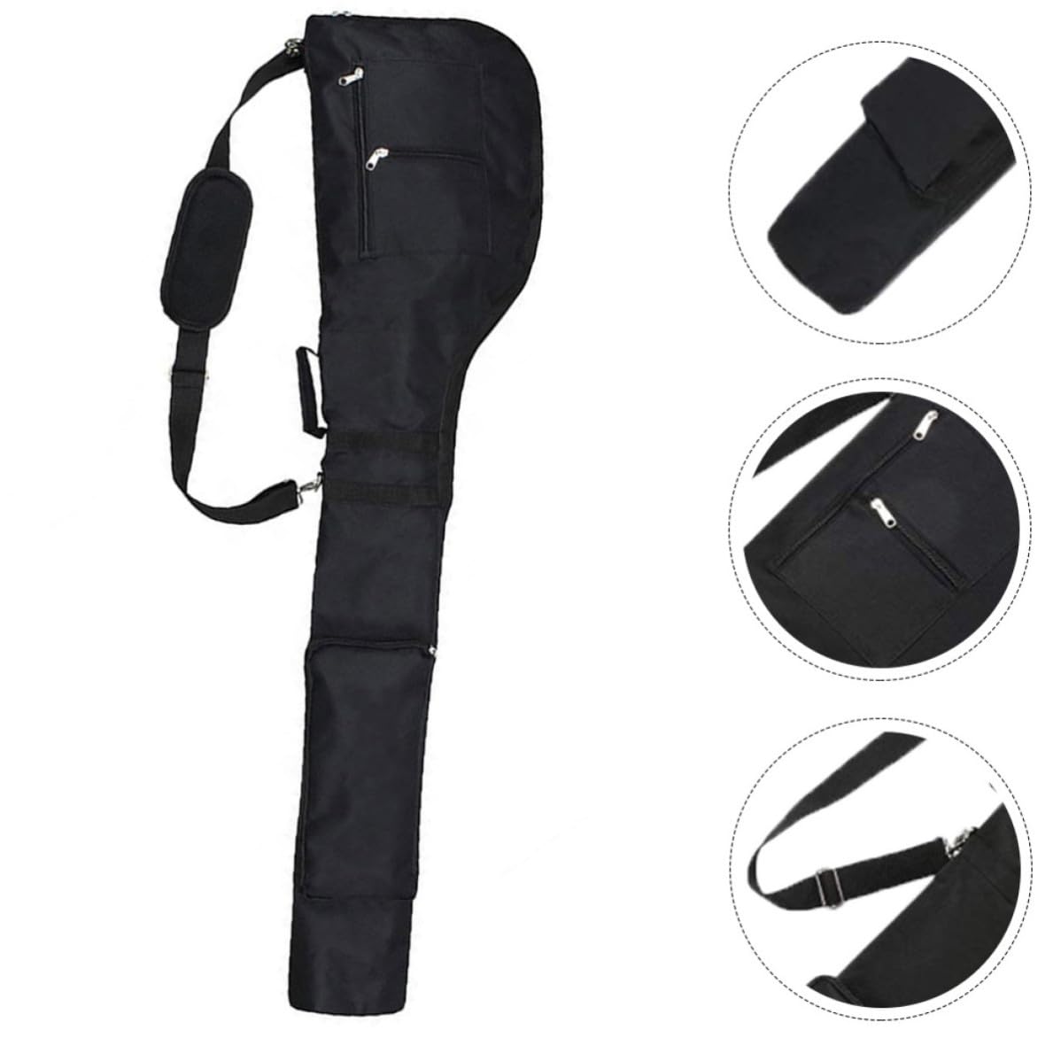 Borsa da Golf in Nylon Nero Tracolla, Resistente e Confortevole, come Borsone da Viaggio per Golfisti