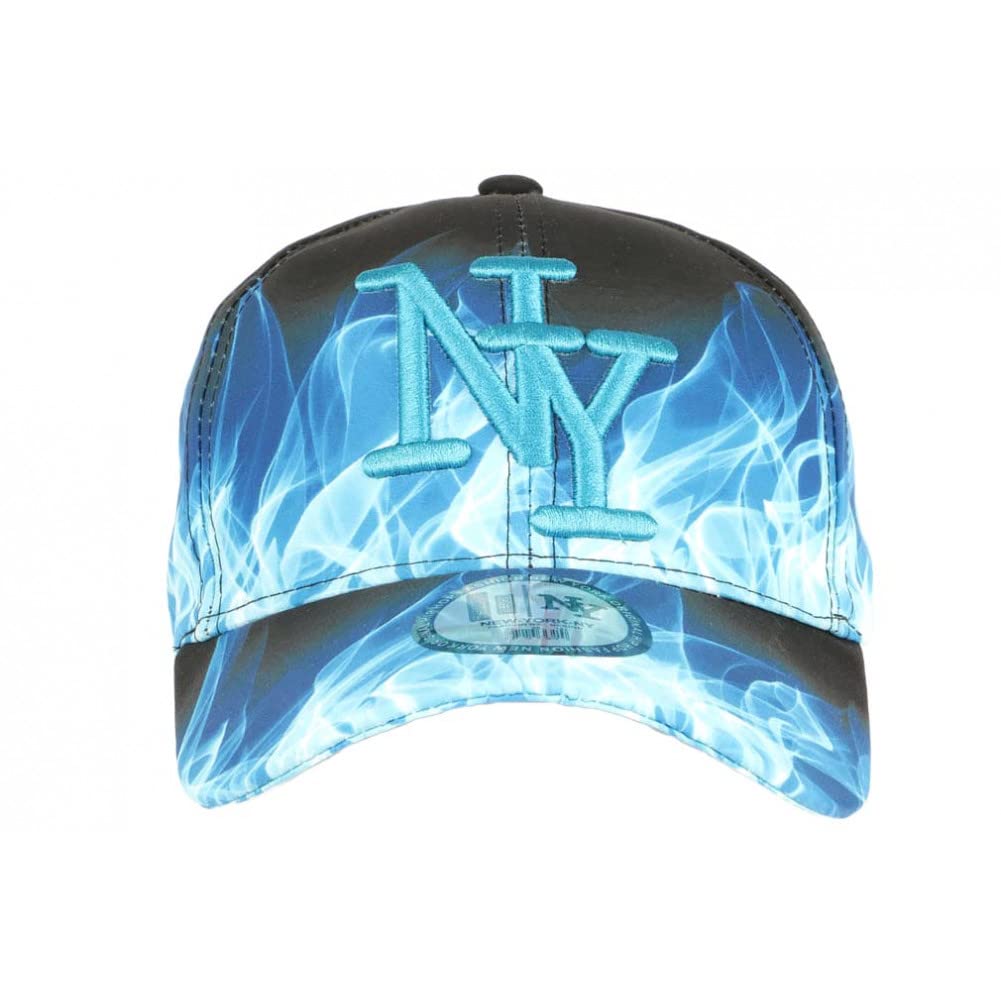 Hip Hop Honour Casquette Enfant Bleue et Noire Streetwear Fire NY Baseball de 7 a 11 Ans - Taille Unique - Orange