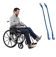 Vista 1 de Sammons Preston Levantador de piernas suave y flexible, 34 pulgadas de largo, paquete de 2, correa de pierna con bucles para manos y pies, ayuda