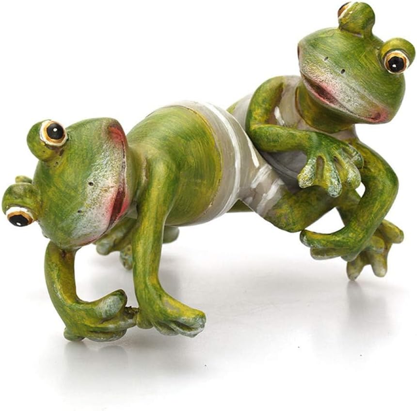 4Pack Garden Frogs Statues Flowerpot Landscaping Planter Pot Hanger Decorations, Frog Flower Pot Hugger Resin Creative 3D Craft Frog Figurines Climbing Ornaments for Office Desk Home Garden Pot Decor