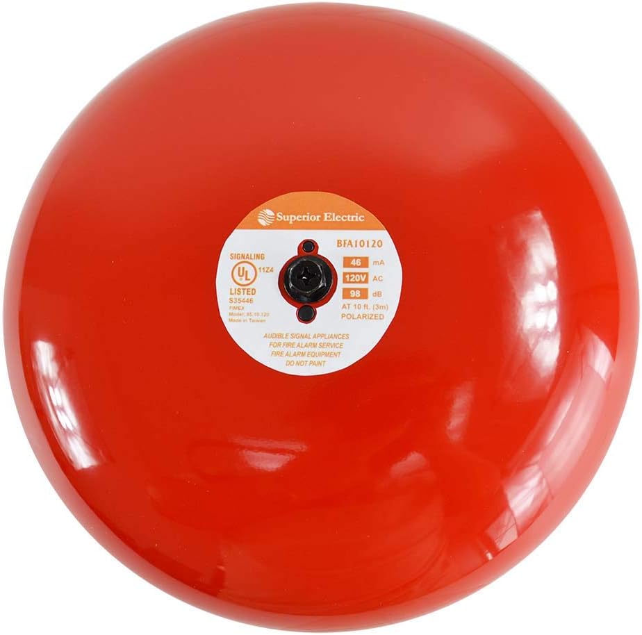 Superior Electric BFA10120 Fire & Security Alarm Bell, 10 Inch, 120 VAC, UL Approved